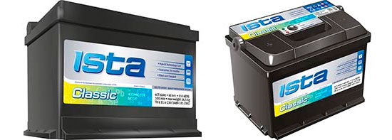 Стартерные аккумуляторные батареи для легковой техники (стандарт). ISTA Classic